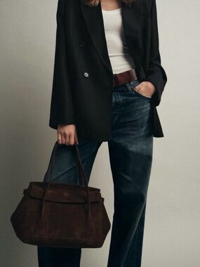 NWT 2026 ZARA SPILT LEATHER CITY BAG 6069/510/700